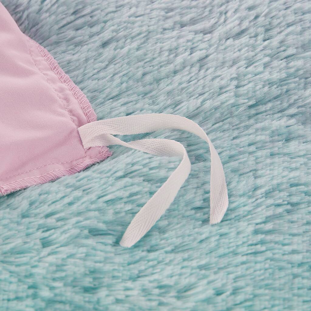 Alt View 5. Gracie Mills - Gracie Mills Herman Luxe Ombre Shaggy Faux Fur Duvet Cover Set - Purple Multi.