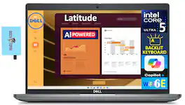 Dell - Latitude 5450 Laptop 14.0 FHD (Intel Ultra 5 125U, 16GB DDR5, 512GB SSD, Win 11 Pro) w/USB Hub - Titan Gray