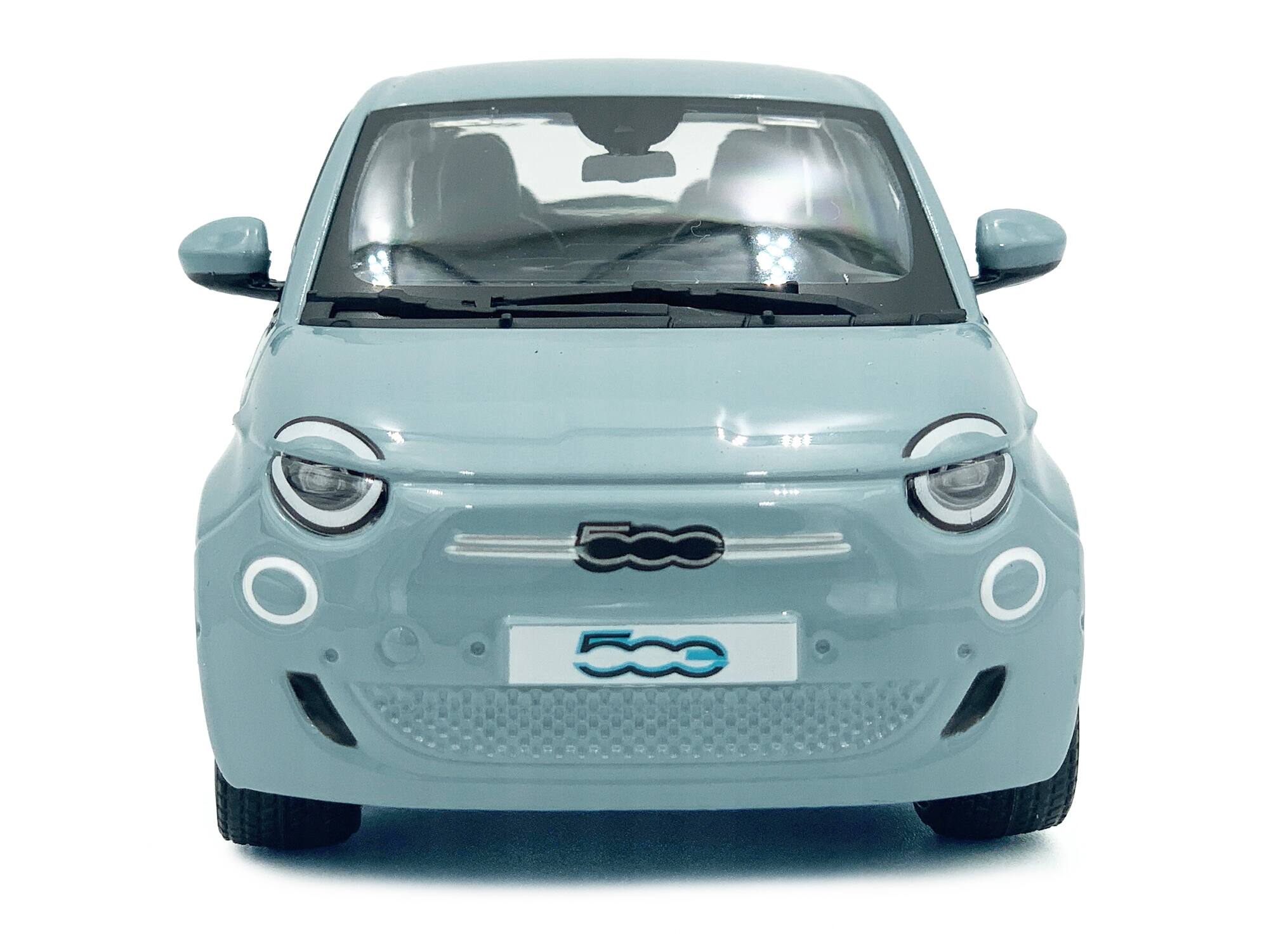 Alt View 4. Bburago - 2023 Fiat 500e Light Blue 1/24 Diecast Model Car by Bburago.