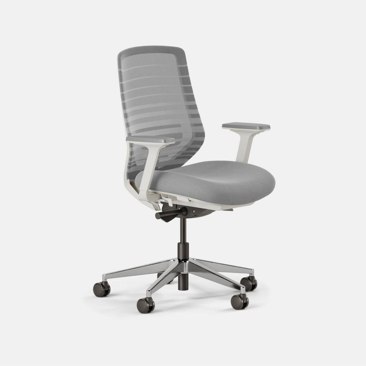 Angle. Branch Furniture - Branch Ergonomic Chair – Adjustable Office Chair for All-Day Comfort with Lumbar Support and Recycled Mesh Back - Pebble.