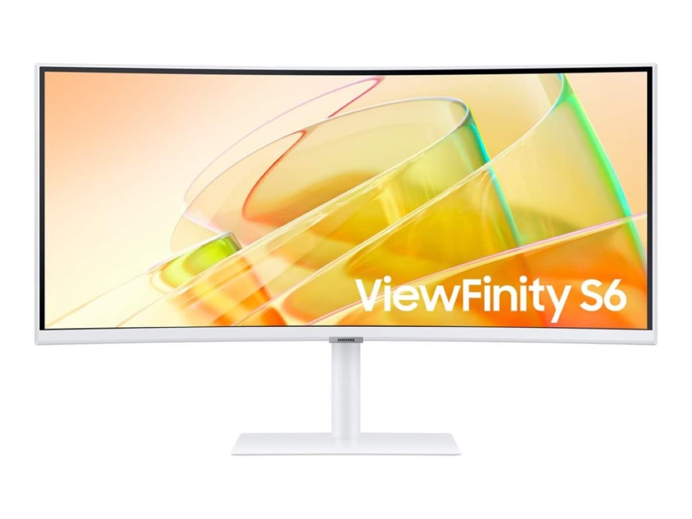 Front. Samsung - Samsung ViewFinity 34" S6 (S65TC) UWQHD LED-LCD Curved Monitor (HDMI, DisplayPort, USB) - White.