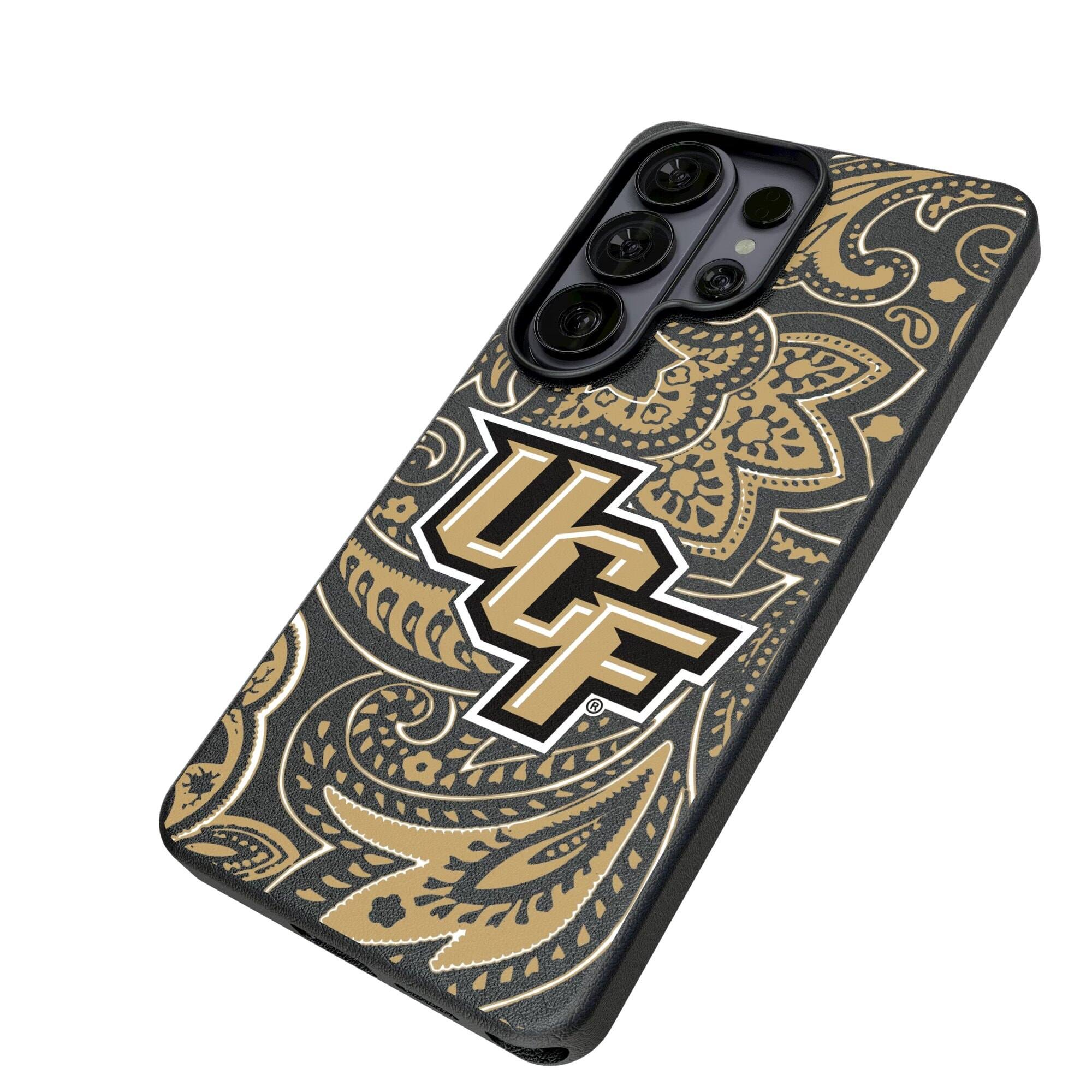 Alt View 1. Keyscaper - UCF Knights Paisley Galaxy Magnetic Bump Case - S25 Ultra - Black.