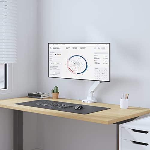 Hirose Alice - Ultrawide Monitor Arm For 13 To 49 Inch Heavy Duty Curved Screens Holds 33 Lbs Adjustable Gas Spring Single D - White-Samsung Odyssey G9