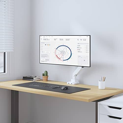 Hirose Alice - Ultrawide Monitor Arm For 13 To 49 Inch Heavy Duty Curved Screens Holds 33 Lbs Adjustable Gas Spring Single D - White-Samsung Odyssey G9