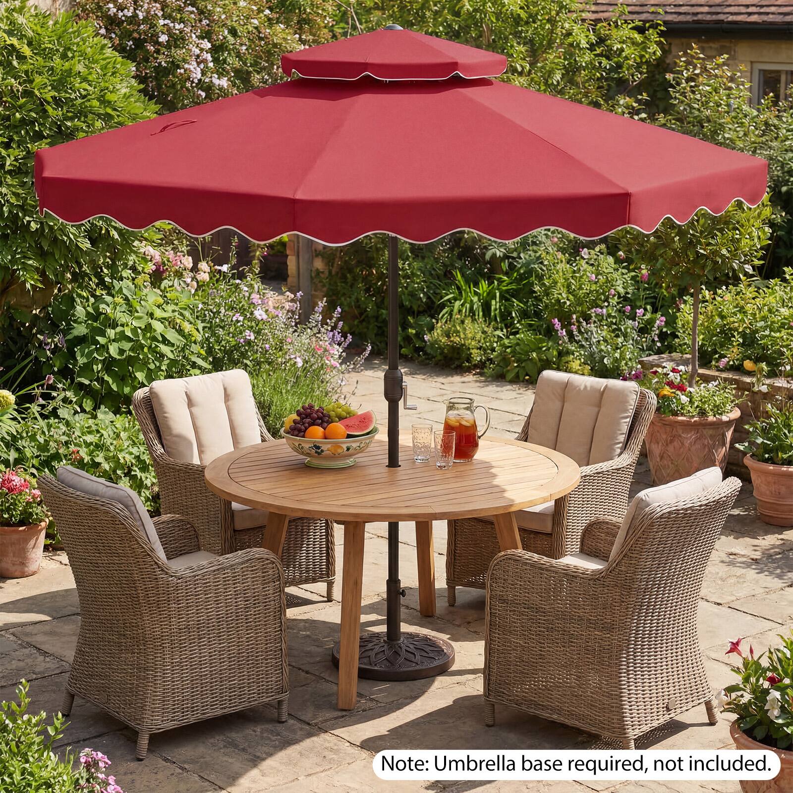 Note: Umbrella base required, not included.