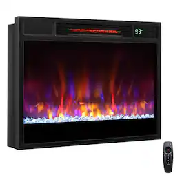 Costway - 23-inch Infrared Quartz Electric Fireplace Insert with Remote Control - Black
