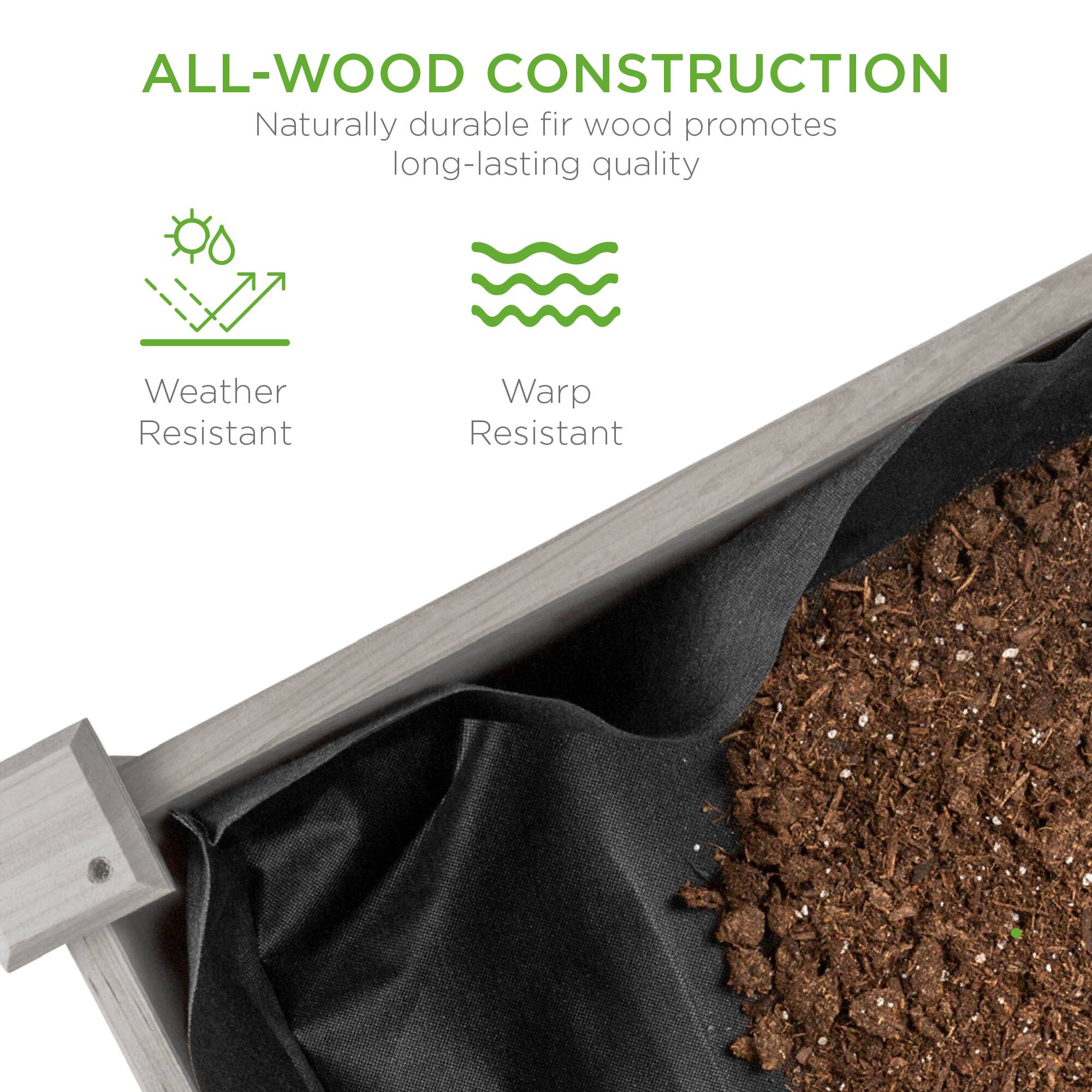 ALL-WOOD CONSTRUCTION  
Naturally durable fir wood promotes long-lasting quality  

Weather Resistant  
Warp Resistant