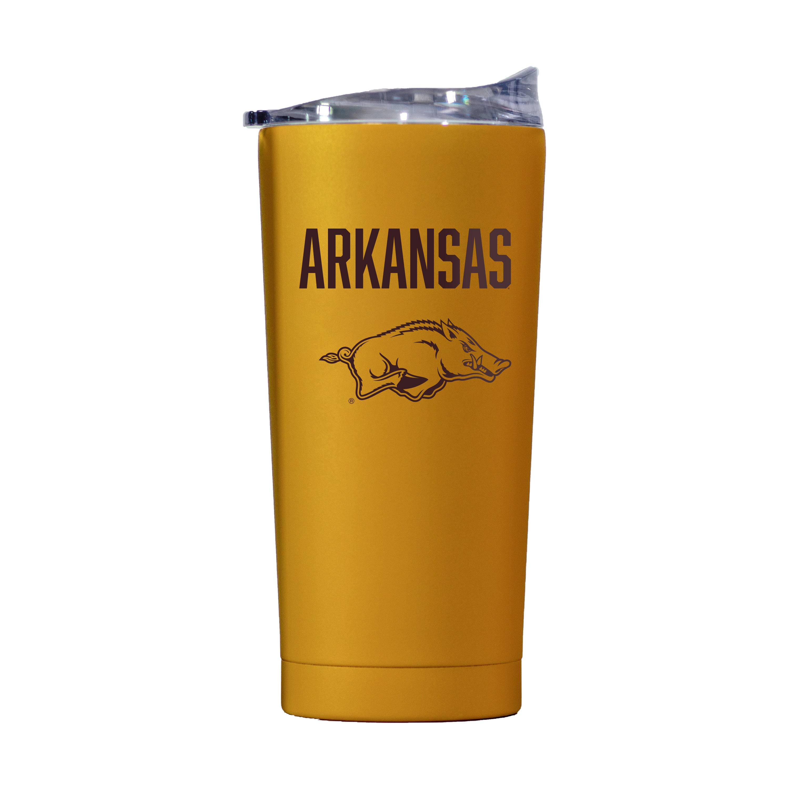 Photos - Glass Fashion Logo Brands - Arkansas Razorbacks 20oz.  Color Powdercoat Tumbler - Tan 4732808 