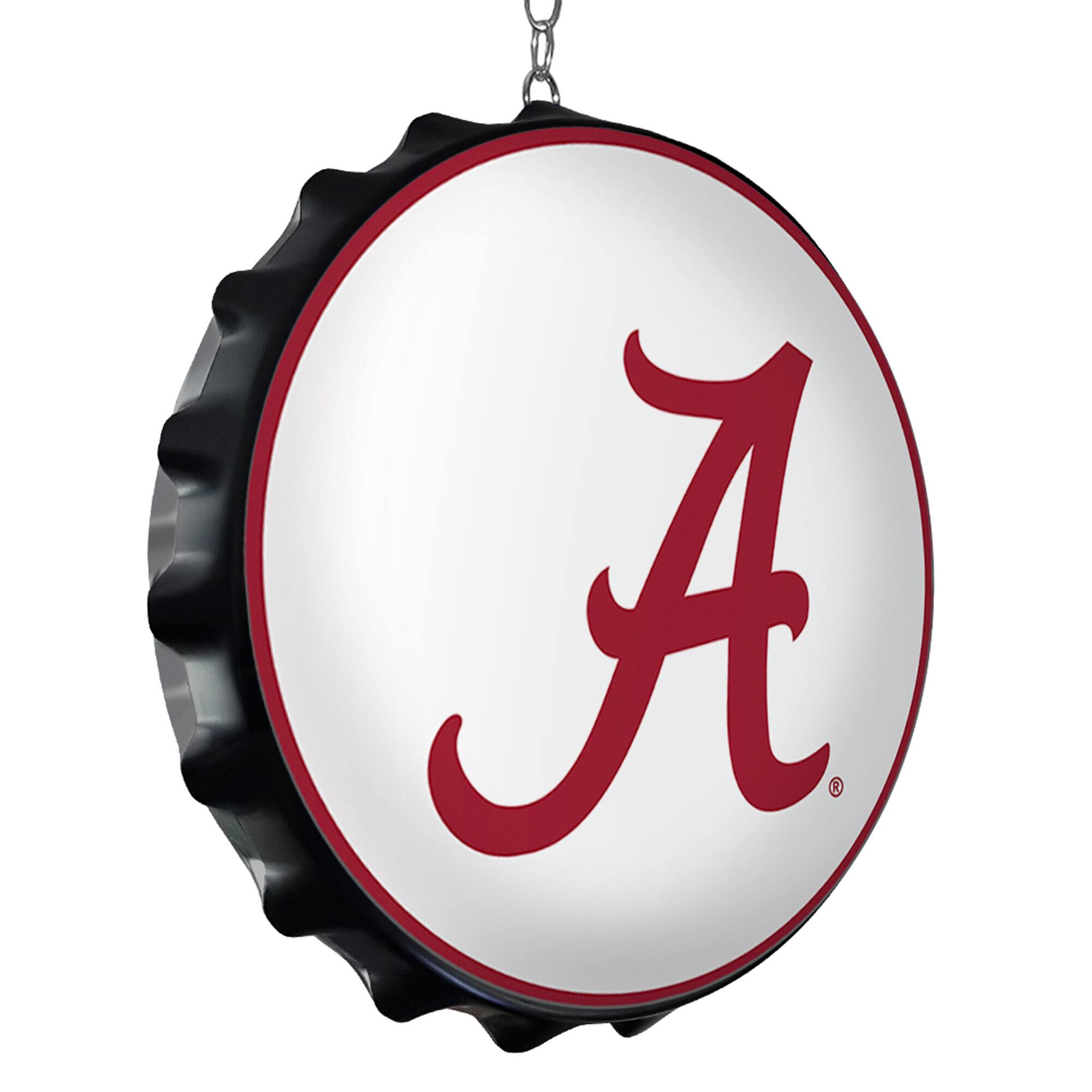 Alt View 1. The Fan-Brand - White Alabama Crimson Tide Logo Bottle Cap Dangler - White.