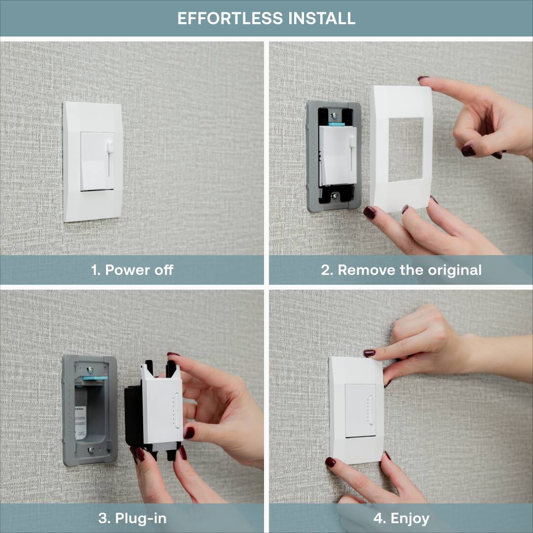 EFFORTLESS INSTALL

1. Power off

2. Remove the original

3. Plug-in

4. Enjoy