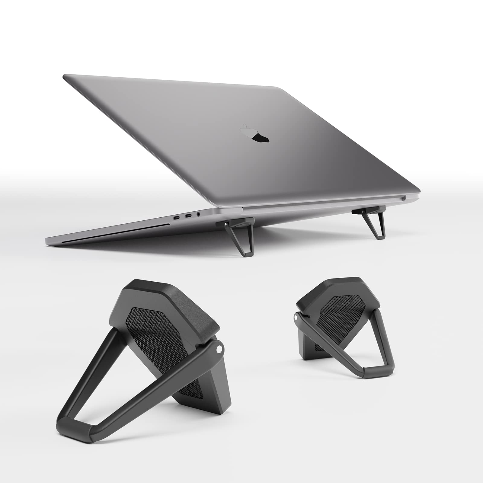 Angle. HongFei - Laptop Stand for Desk, Portable Anti-Slip Keyboard Riser, Zinc Alloy, Compatible with MacBook Air/Pro, 10-15.6 Inch - black.