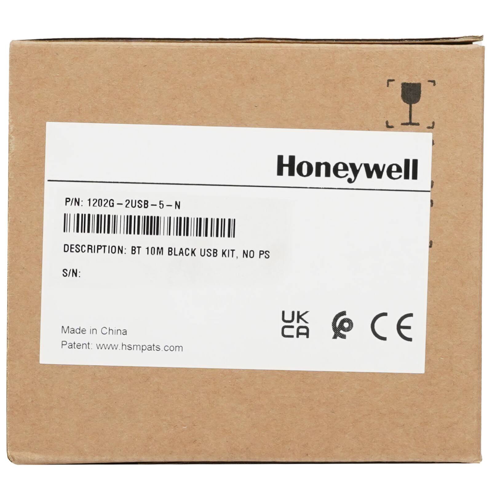 P/N: 1202G-2USB-5-N  
DESCRIPTION: BT 10M BLACK USB KIT, NO PS  
S/N:  
Made in China  
Patent: www.hsmpats.com  
UK CA CE