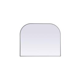 Elegant Decor - Metal Frame Arch Mirror 42x34 Inch - Silver