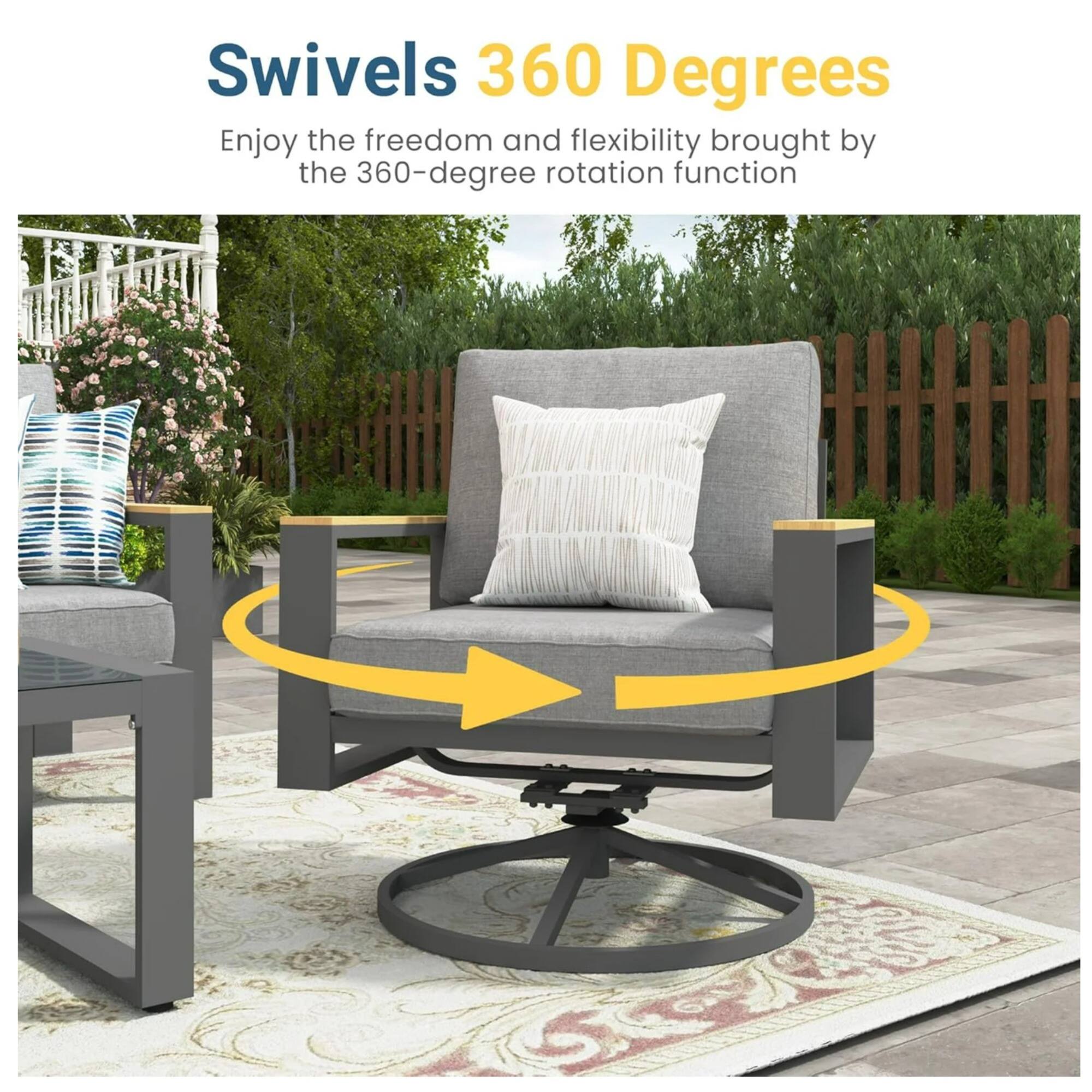 Swivels 360 Degrees  
Enjoy the freedom and flexibility brought by the 360-degree rotation function