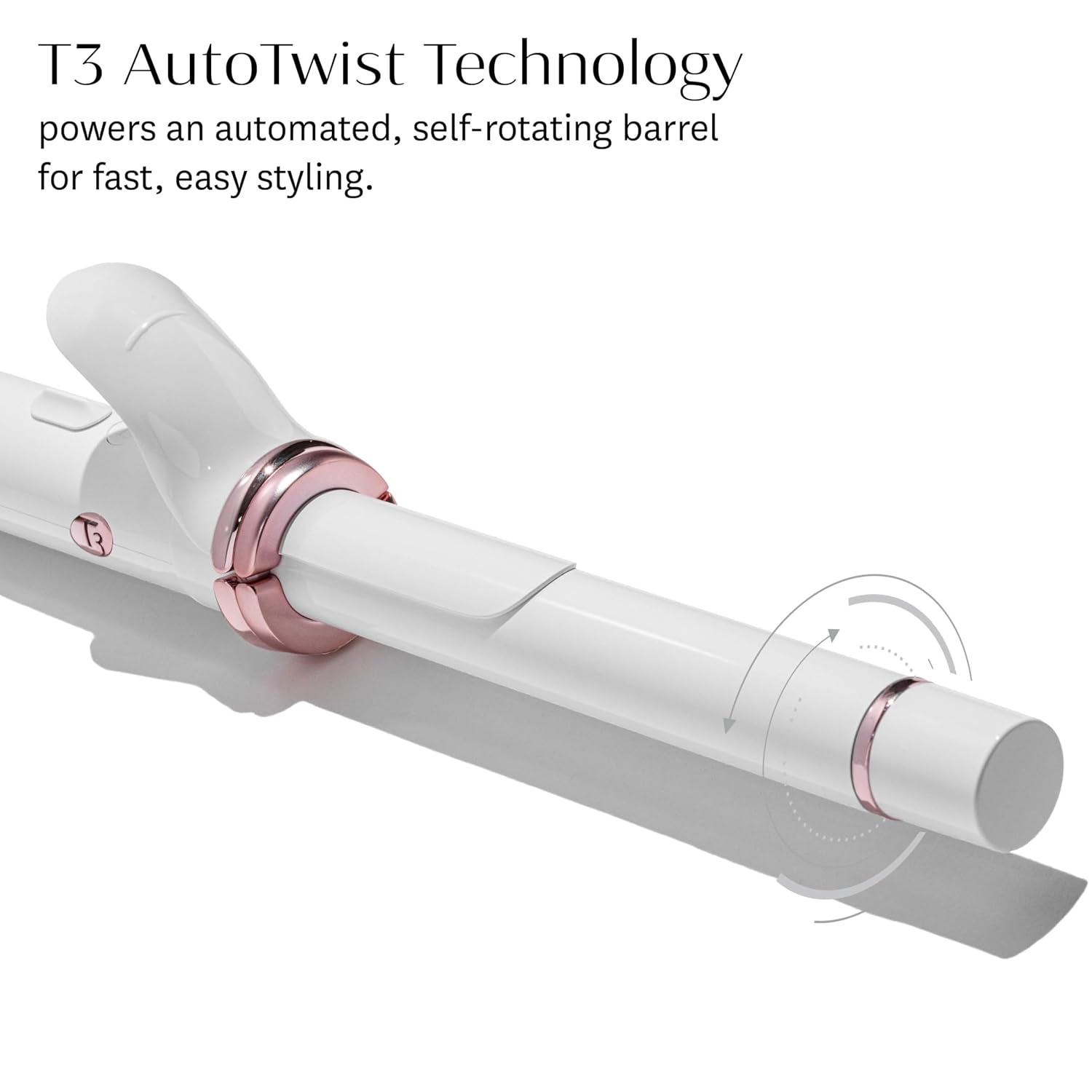 T3 AutoTwist Technology powers an automated, self-rotating barrel for fast, easy styling.