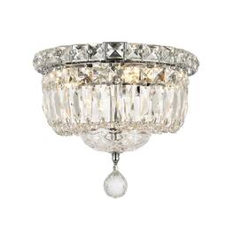Elegant Lighting - Tranquil 4 light Flush Mount Clear Royal Cut Crystal - Chrome