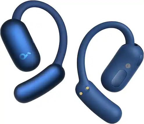 Front. Soundcore - Soundcore - by Anker AeroFit 2 Open-Ear Headphones with Adjustable Ear Hooks - Blue - Blue.