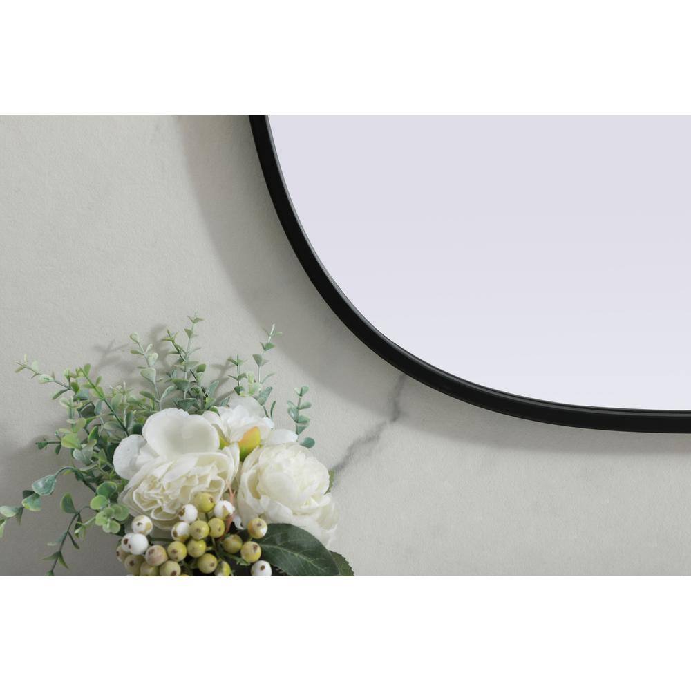 Alt View 6. Elegant Decor - Metal Frame Oval Mirror 24x36 Inch in Black - Black.