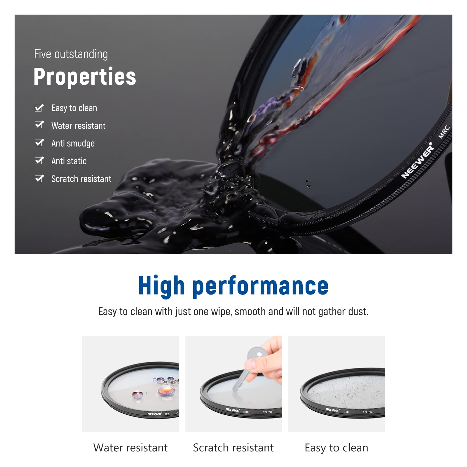 Five outstanding Properties

- Easy to clean
- Water resistant
- Anti smudge
- Anti static
- Scratch resistant

High performance

Easy to clean with just one wipe, smooth and will not gather dust.

Water resistant
Scratch resistant
Easy to clean