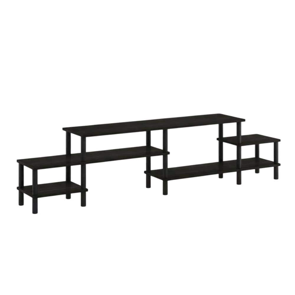 FurniFact - Espresso Wooden Entertainment Center for TVs up to 80 Inches with Ample Storage - Brown Black price history on PriceWatchPro