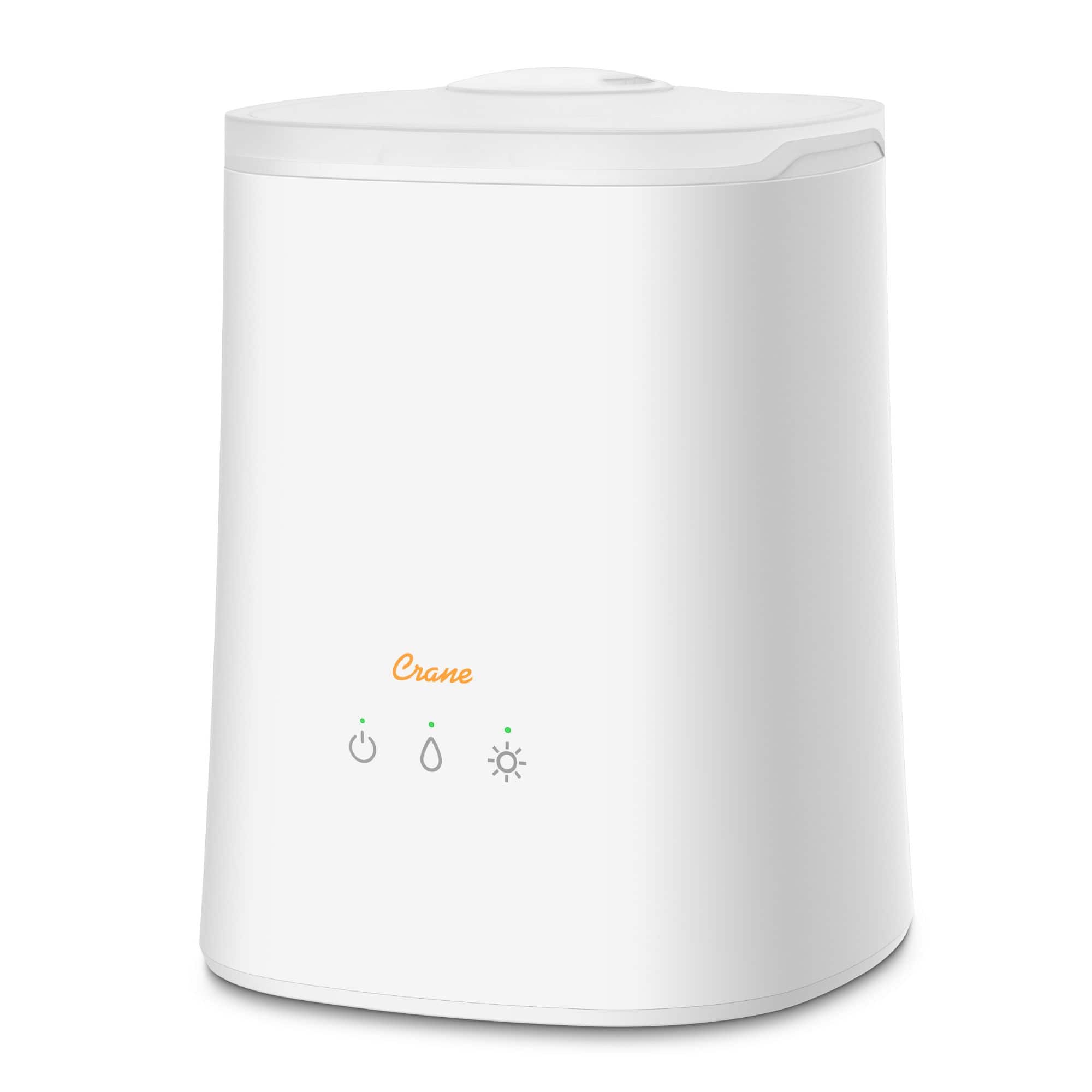 Front. CRANE - 1.2 Gal. Cool Mist Humidifier & Aroma Diffuser - White.