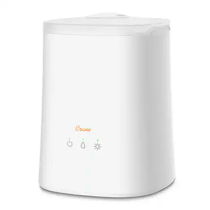 Front. CRANE - 1.2 Gal. Cool Mist Humidifier & Aroma Diffuser - White.