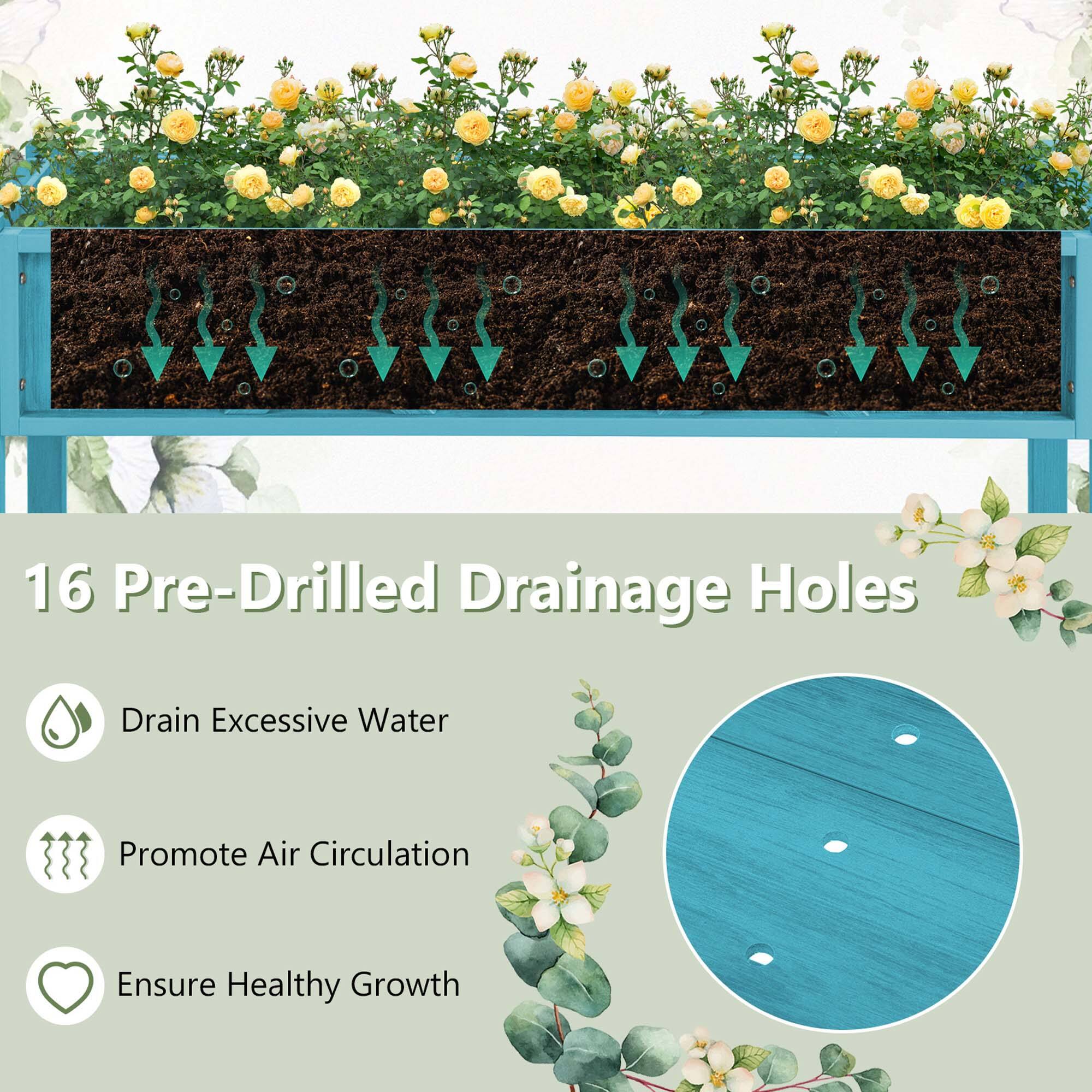 16 Pre-Drilled Drainage Holes Drain Excessive Water Promote Air Circulation Ensure Healthy Growth