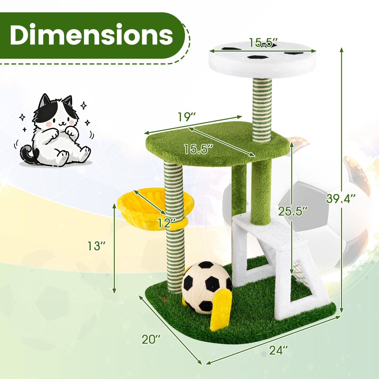 Dimensions
15.5"
19"
15.5"
12"
39.4" 25.5"
13"
20"
24"