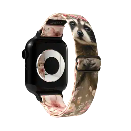 Front. ZOX - Forever Innocent Raccoon NFC Smartwatch Band, 38/40/41mm - Multicolor.