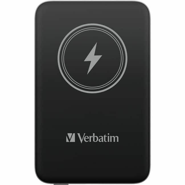 Verbatim - Charge 'n' Go Magnetic Wireless Power Bank 10000 mAh - Black - For Smartphone - Lithium Polymer (Li-Polymer)