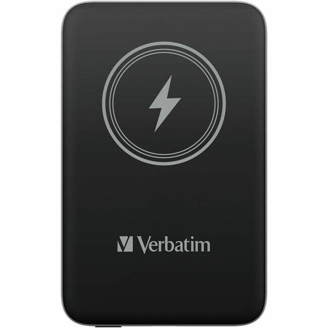 Verbatim - Charge 'n' Go Magnetic Wireless Power Bank 10000 mAh - Black - For Smartphone - Lithium Polymer (Li-Polymer)