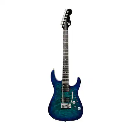 Front. Charvel - Charvel Pro-Mod Plus DK24 HH 2PT EB QM 6-String Electric Guitar (Chlorine Burst).
