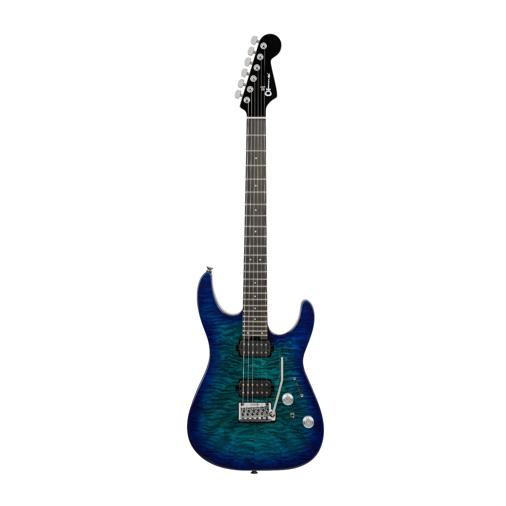 Front. Charvel - Charvel Pro-Mod Plus DK24 HH 2PT EB QM 6-String Electric Guitar (Chlorine Burst).