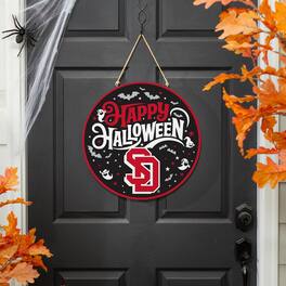 Evergreen Enterprises - South Dakota Coyotes 18" Happy Halloween Wooden Round Door Sign - Multicolor