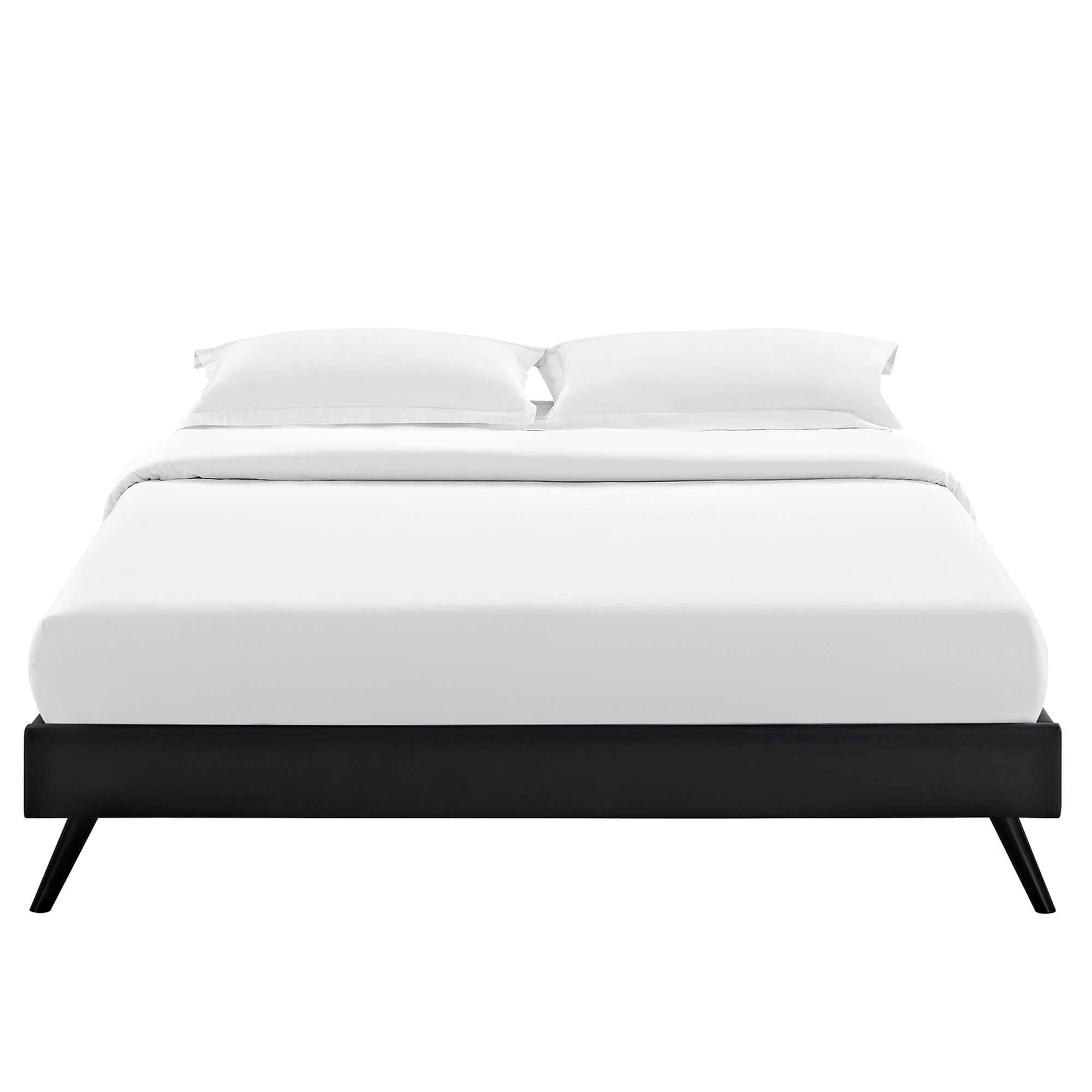 Alt View 1. Modway - Loryn Fabric Queen Bed Frame with Round Splayed Legs - Gray.