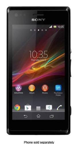 Front Standard. Sony - Xperia M dual Cell Phone (Unlocked) - Black.