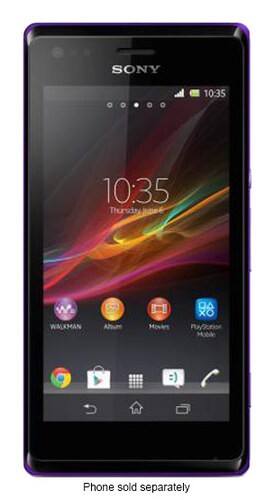 Front Standard. Sony - Xperia M dual Cell Phone (Unlocked) - Purple.