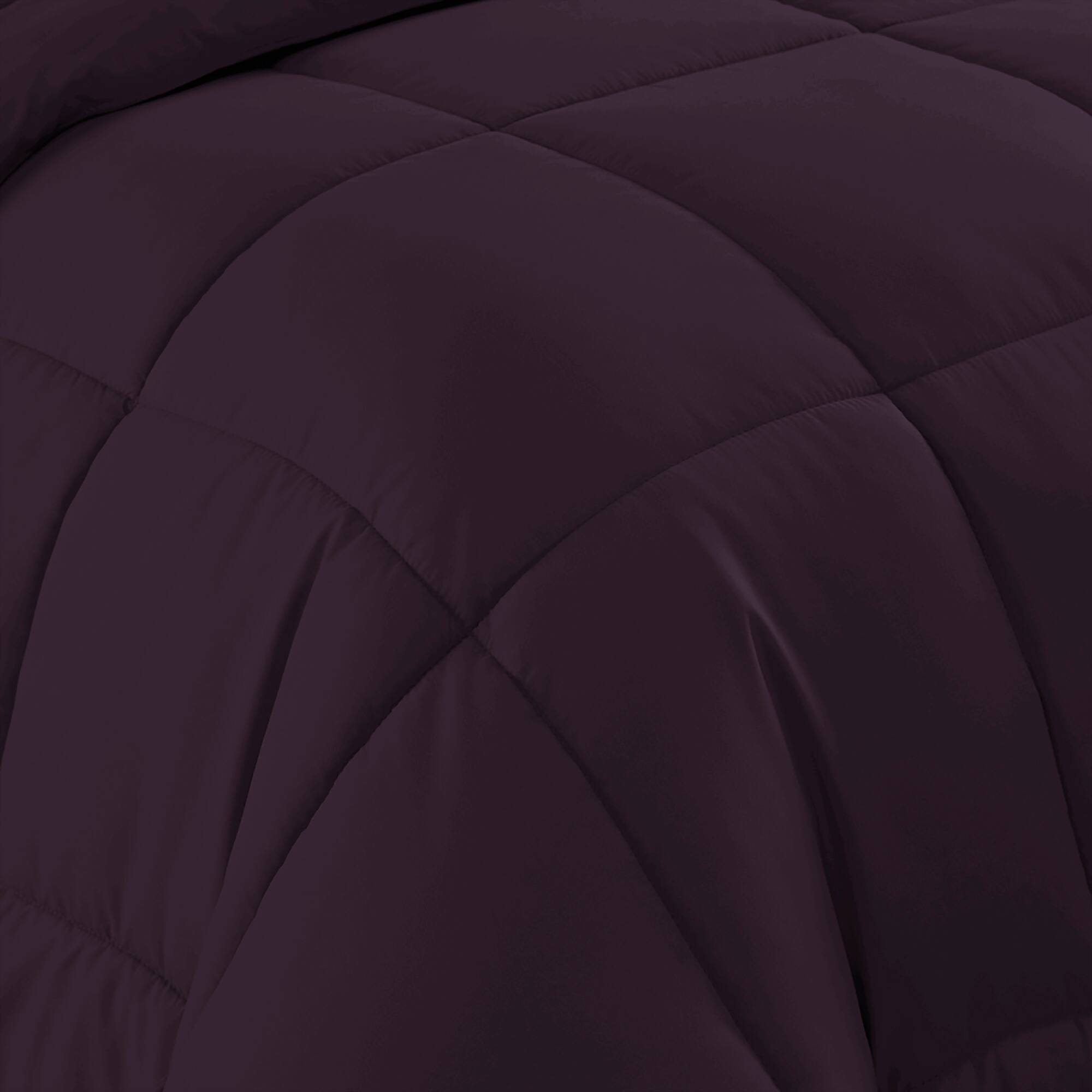 Left. Sweet Home Collection - All Season Reversible Bed-in-A-Bag Solid Color Comforter & Sheet Set, California King - Purple.