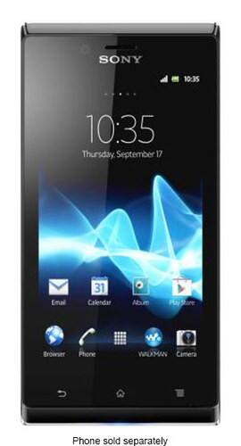 Front Standard. Sony - Xperia J Cell Phone (Unlocked) - White.