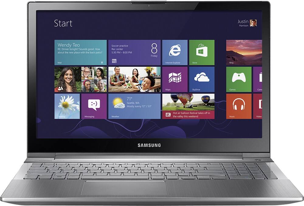 Front Zoom. Samsung - Geek Squad Certified Refurbished ATIV Book 8 15.6" Touch-Screen Laptop - 8GB Memory - Bare Metal.