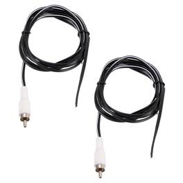 Unique Bargains - 2pcs 5ft RCA Audio Subwoofer Cable, 1 RCA Male Plug to Bare Wire Open End Audio Video Speaker for Amplifier Home Theater - White