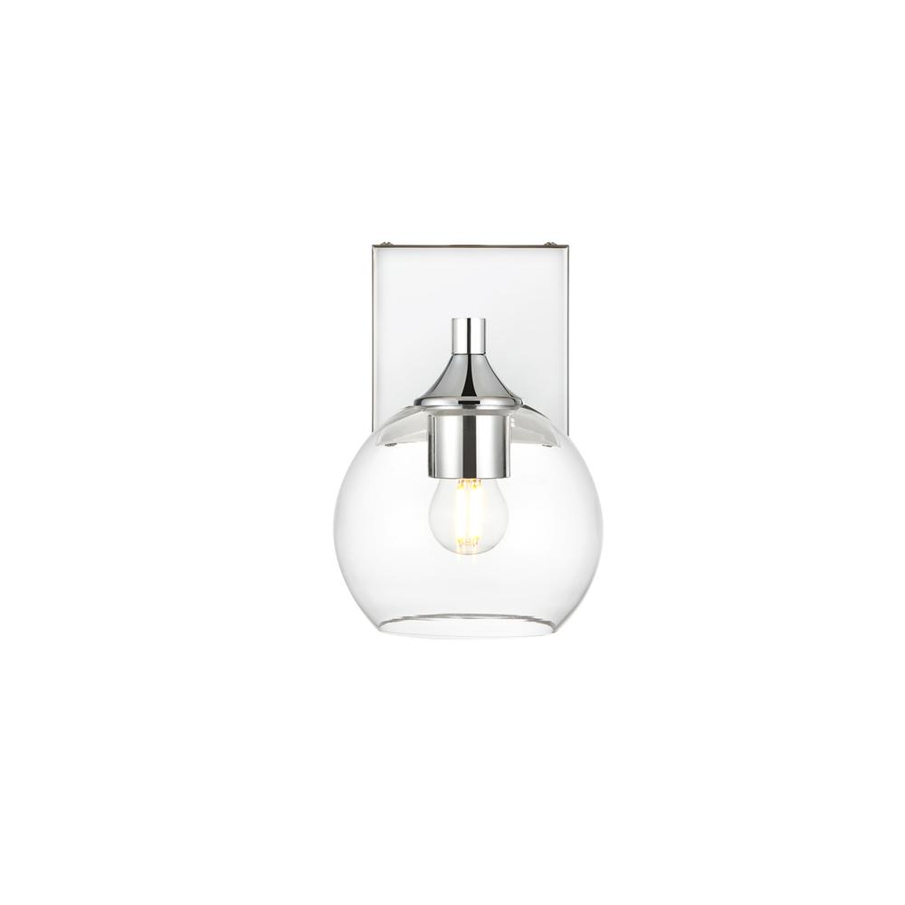 Alt View 2. Living District - Foster 1 light Chrome and Clear Bath Sconce - Chrome And Clear.