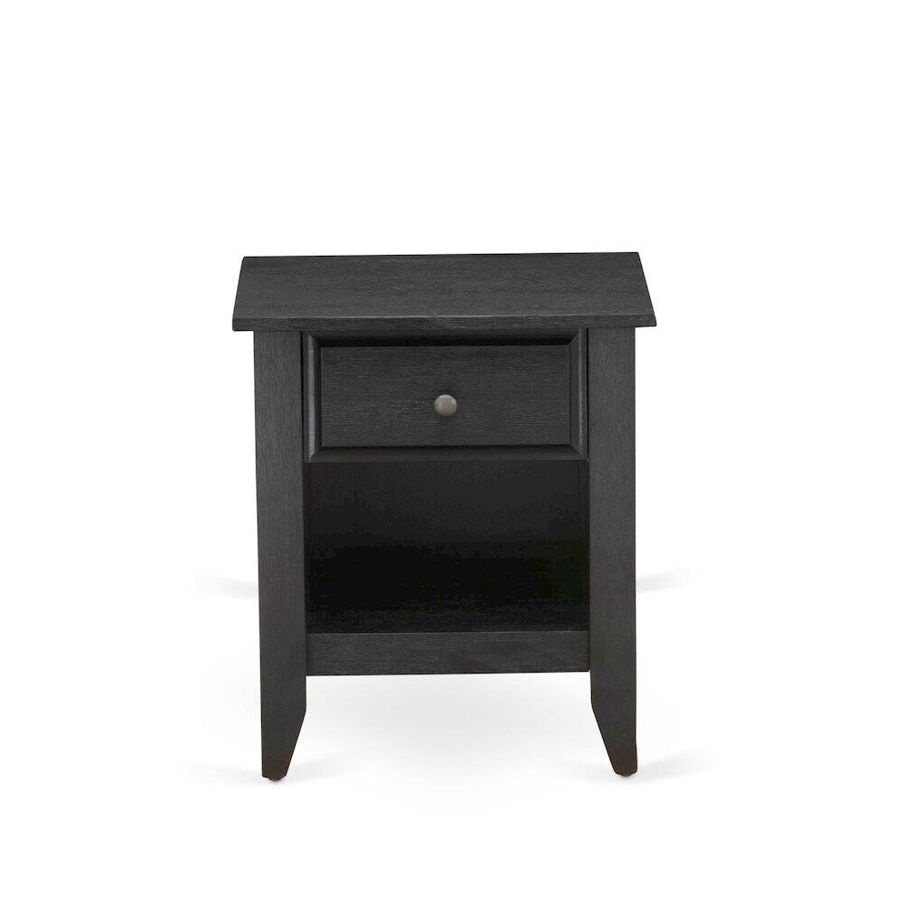 Back. East West Furniture - East West Furniture GA-06-ET Modern Nightstand Bedroom with 1 Wooden Drawer, Stable and Sturdy Constructed - Wire - Wire Brushed Black.