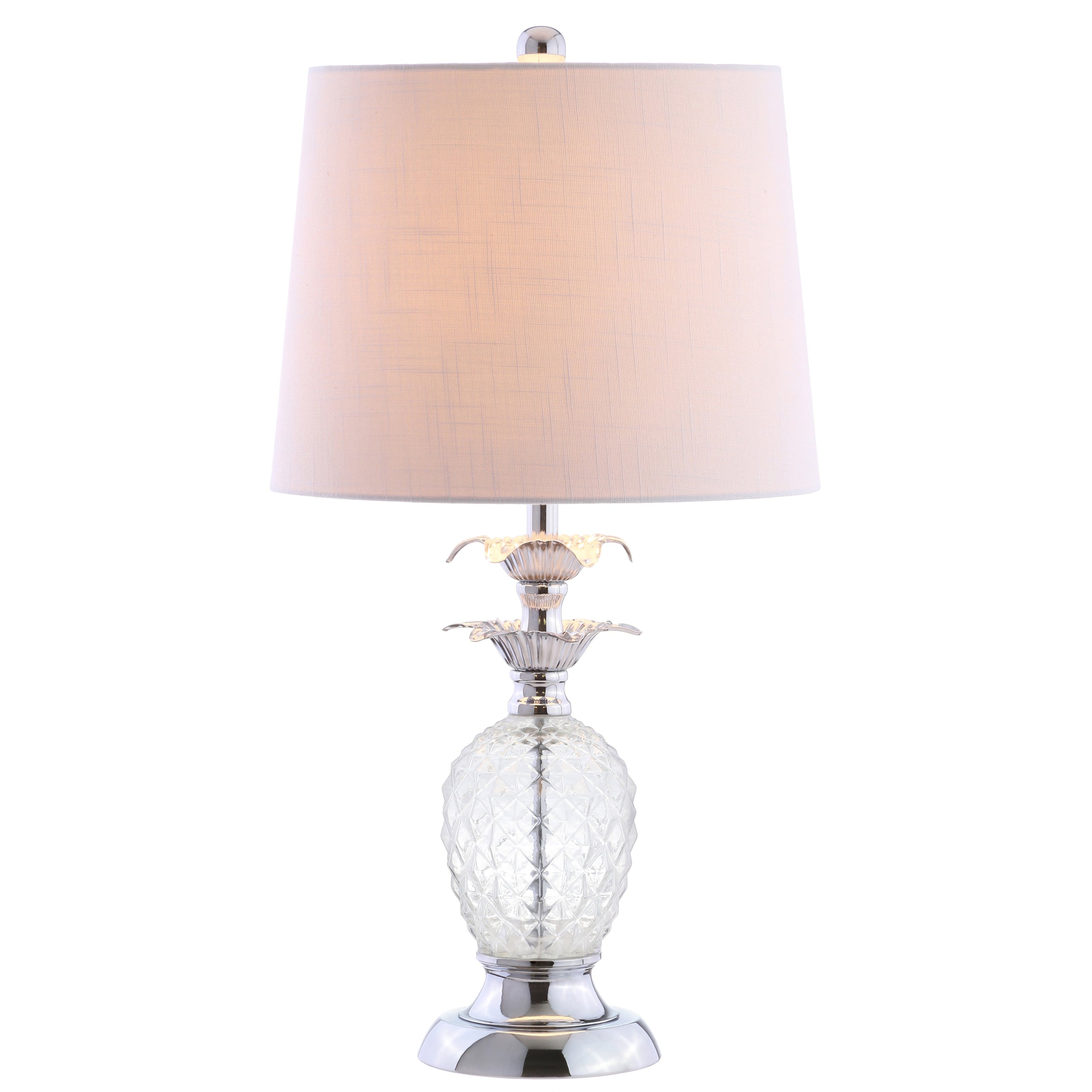 Jonathan Y - Jane 24" Glass LED Table Lamp - Clear/Chrome