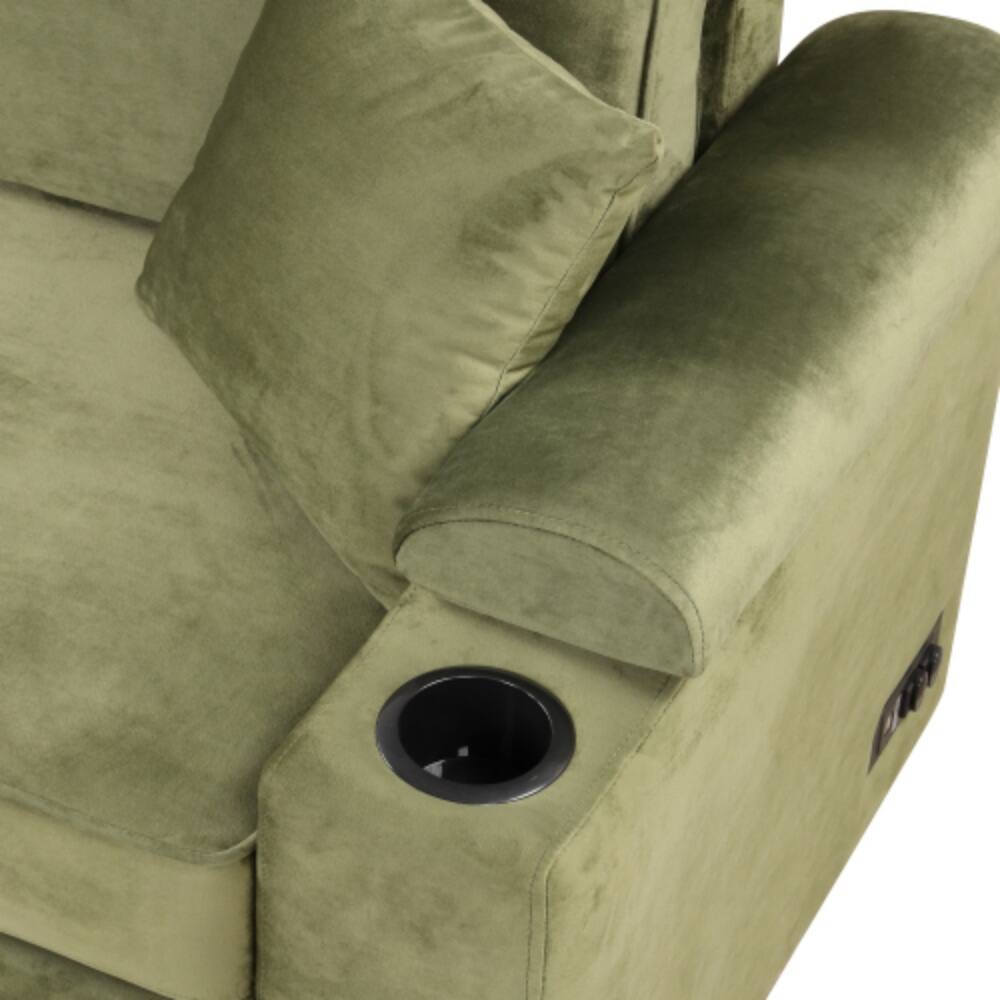 Alt View 4. LUCKY ONE - 84.75" 2-in-1 Pull-Out L-Shape Sleeper Sofa Bed w/ Storage Ottoman for Apartment - Green.