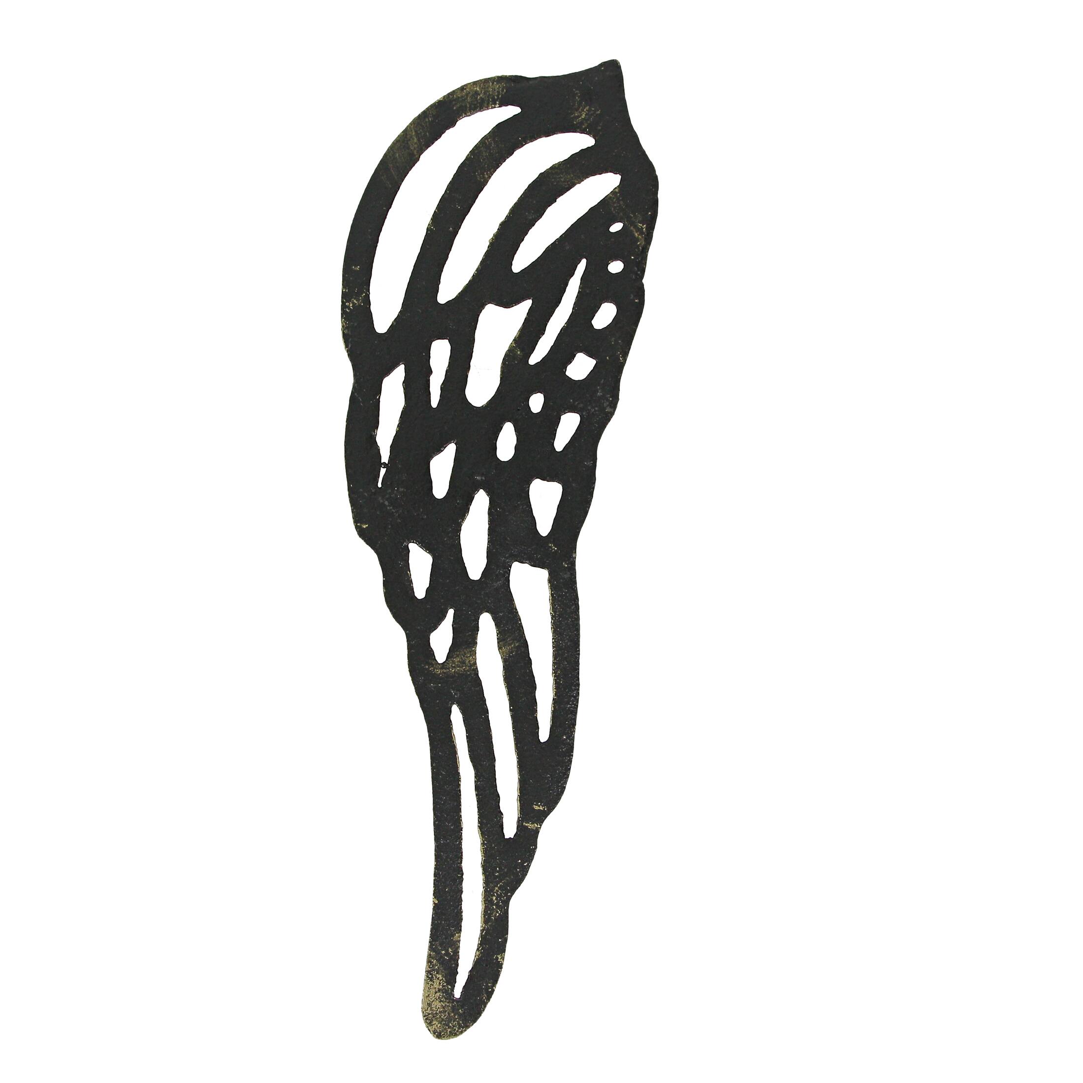 Alt View 4. Zeckos - Antique Gold Cast Iron Set of Angel Wings Wall Sculpture Rustic Home Decor Art - Gold.