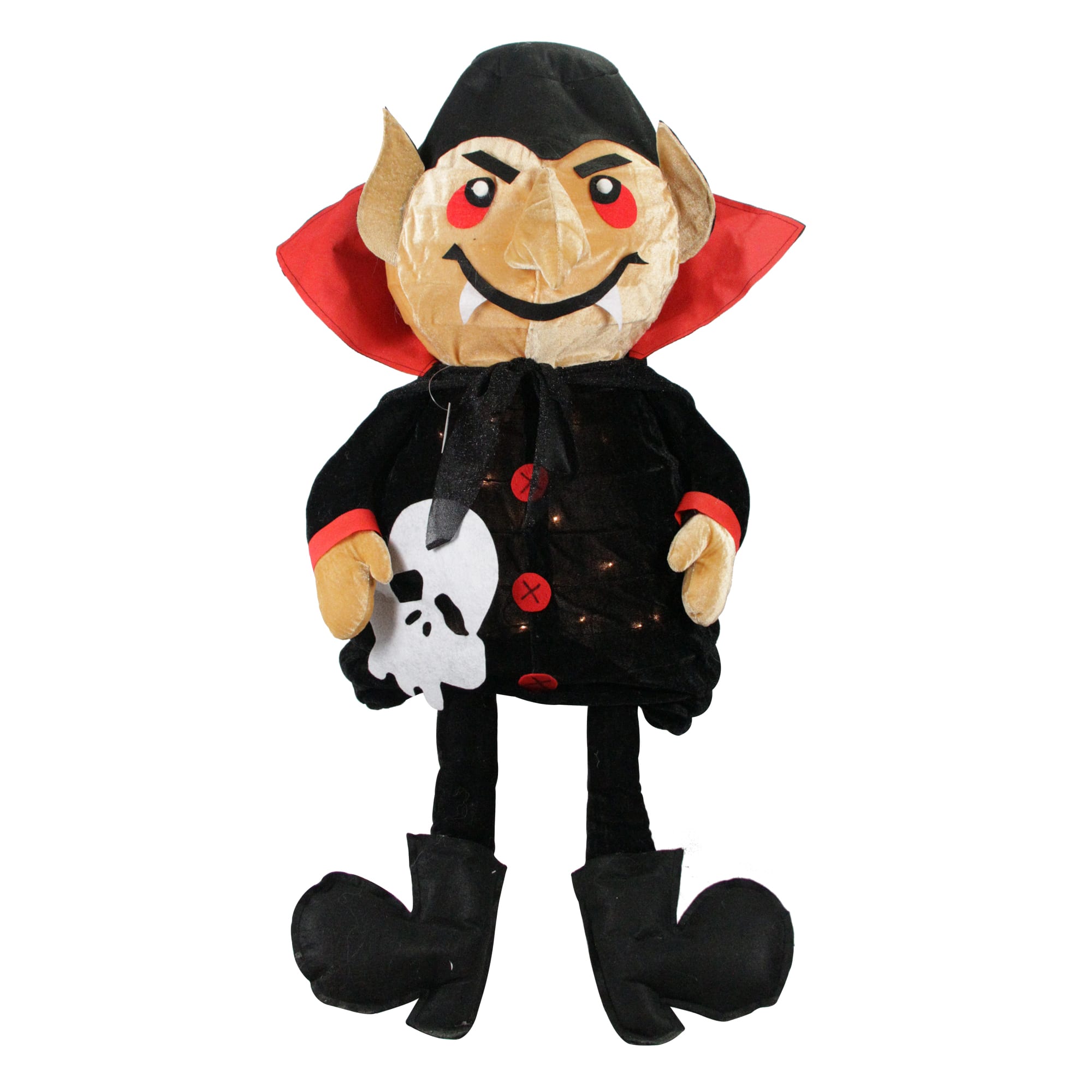 Northlight - Lighted Count Dracula Vampire Halloween Plush Figure - 35" - and Red - Black