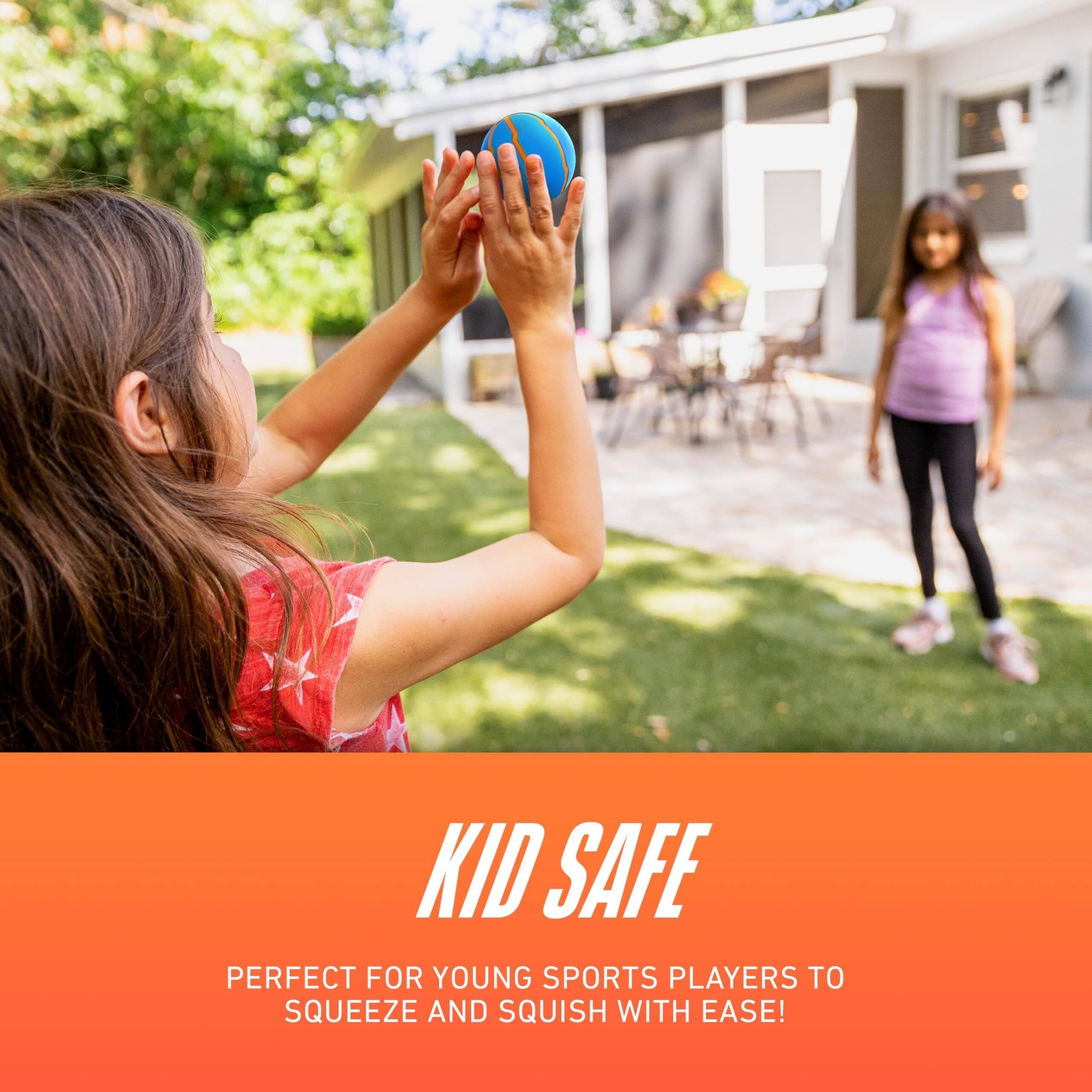 KID SAFE  
PERFECT FOR YOUNG SPORTS PLAYERS TO SQUEEZE AND SQUISH WITH EASE!