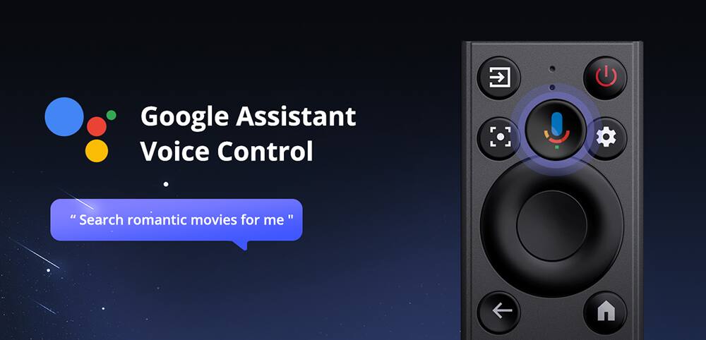 Google Assistant Voice Control  
"Search romantic movies for me"