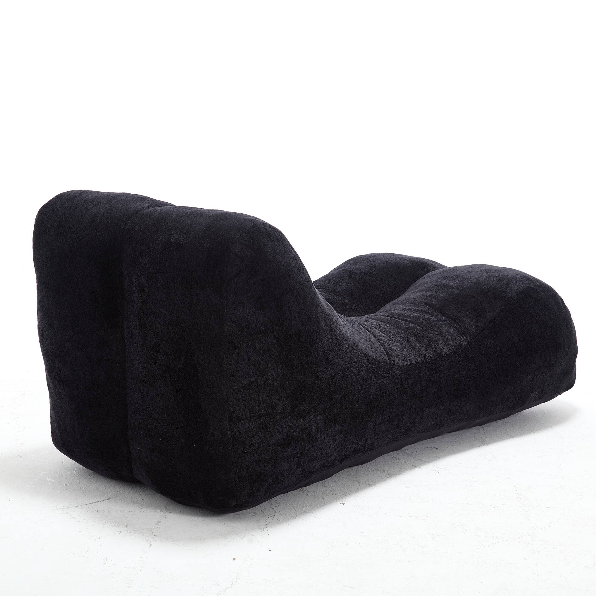 Alt View 8. MOOSOO - Chaise Lounge Chair Indoor, Lazy Bean Bag Chair for Adults, Modern Suede Floor Sofa for Living Room, Bedroom - Black.